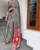 Exclusive Cream black Ajrakh Printed Saree