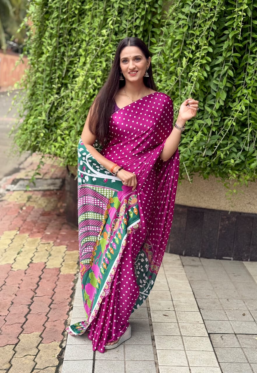 Kalamkari Pallu Handcrafted Ajrakh Saree – Traditional Ethnic Wear for Women