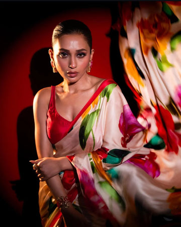 MULTY COLOR  SILK DIGITAL PRINTED SAREE