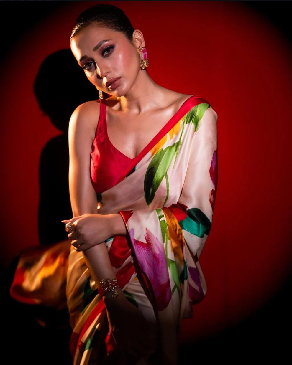 MULTY COLOR  SILK DIGITAL PRINTED SAREE